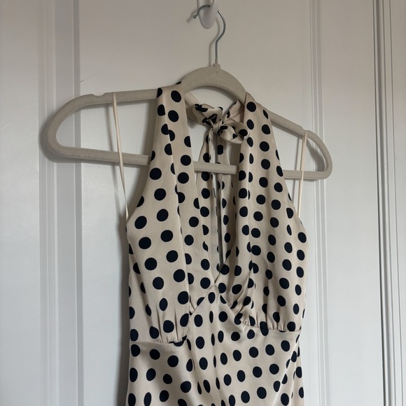Abercrombie & Fitch Halter Knee-Length Slip Dress Black Polka Dot - Picture 10 of 10
